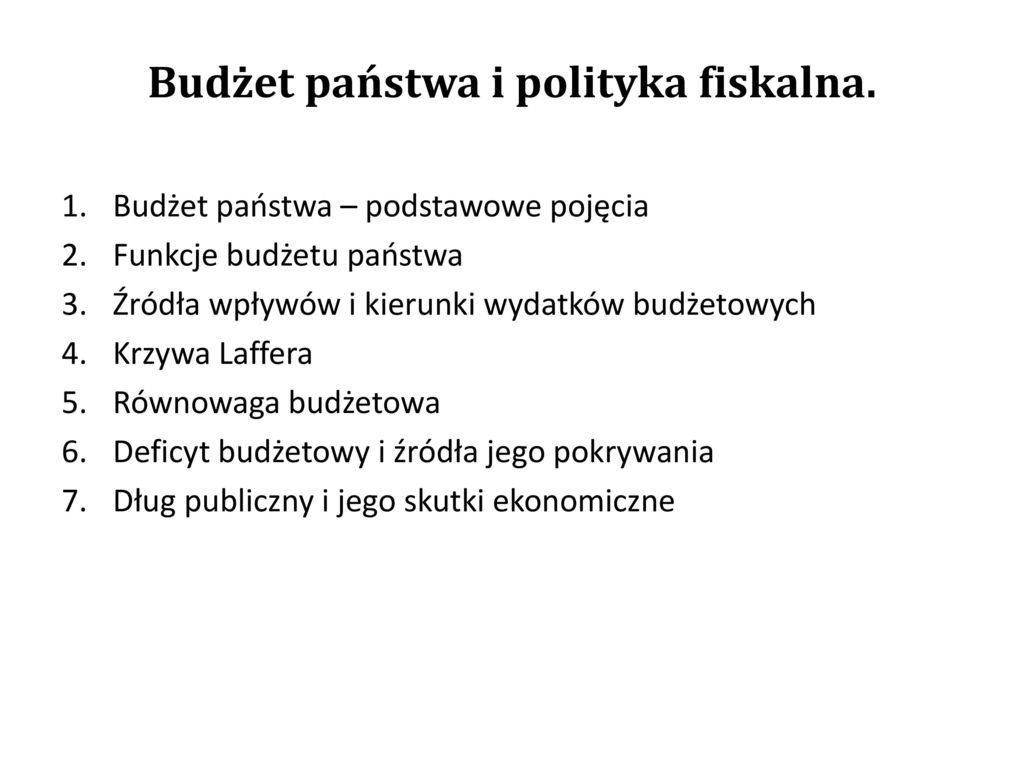 Prof Dr Hab Roman Sobiecki Bud Et Pa Stwa I Polityka Fiskalna Ppt